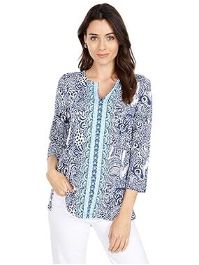 Lilly Pulitzer UPF 50+ Karina Tunic High Tide Navy XXS
